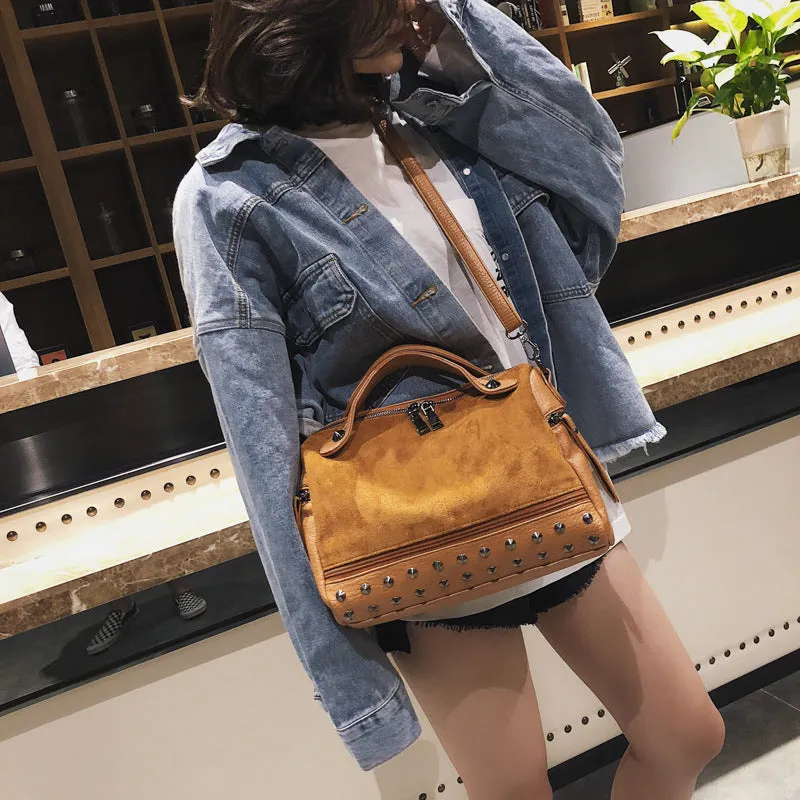 Soft PU large tote shoulder bag for women in black, brown, or grey colour.