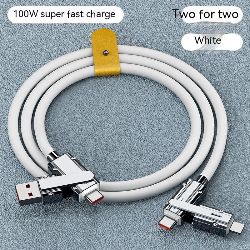 Orange 1 metre Lightning to USB-C fast charging cable with zinc alloy connectors