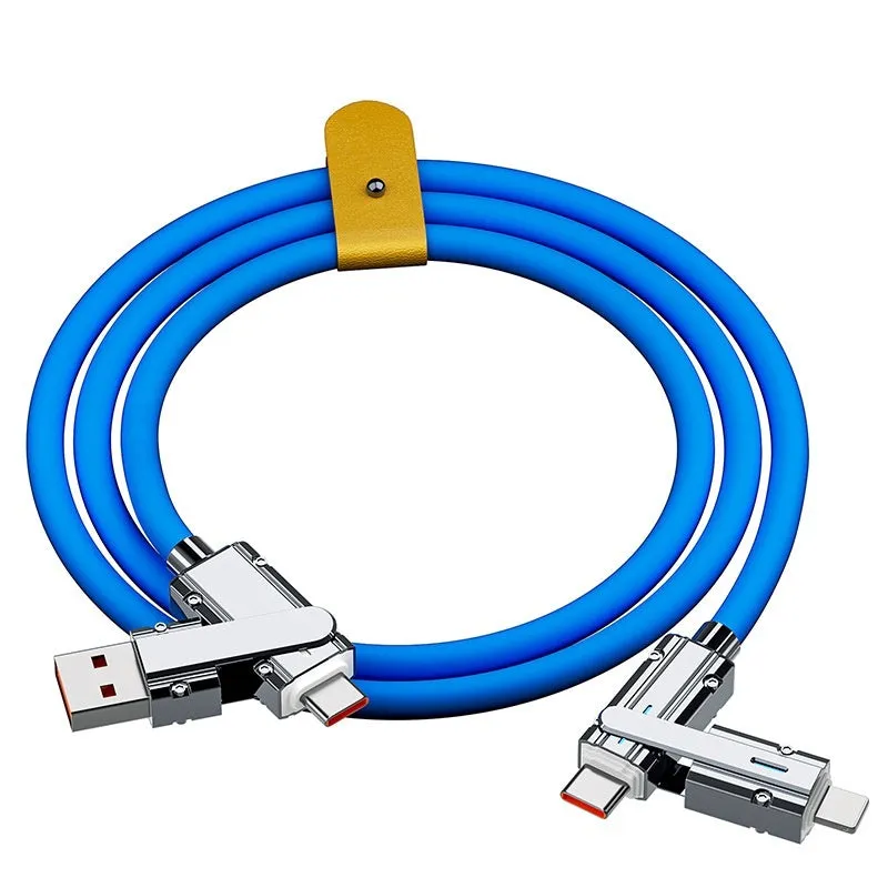 Orange 1 metre Lightning to USB-C fast charging cable with zinc alloy connectors