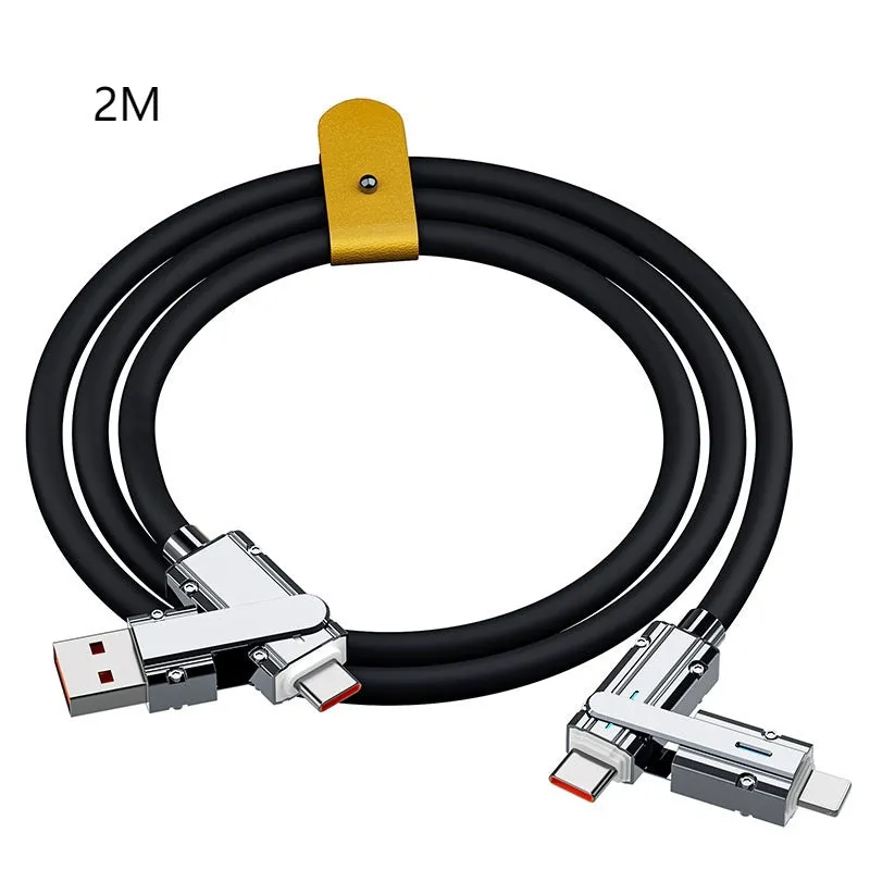 Orange 1 metre Lightning to USB-C fast charging cable with zinc alloy connectors