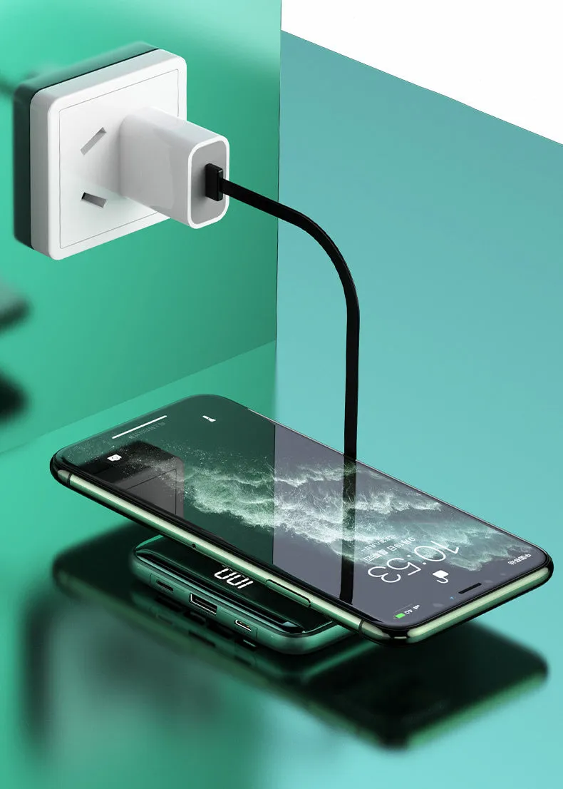20000mAh power bank with LCD display showing battery percentage