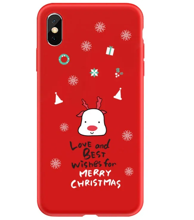Painted Christmas design on a back cover phone case for iPhone.