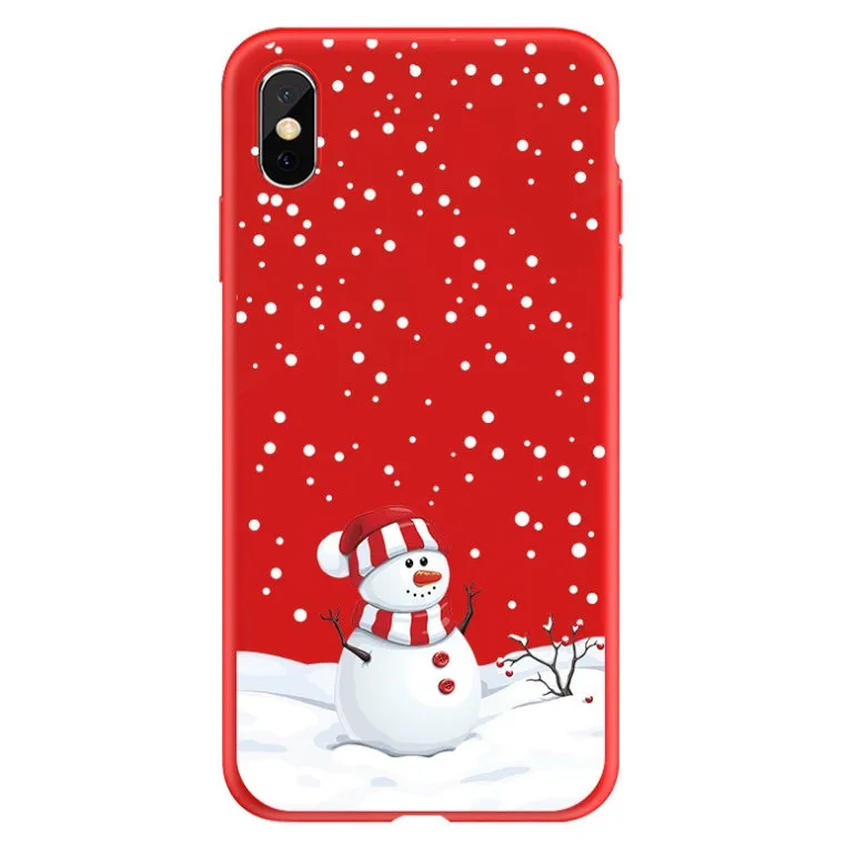 Painted Christmas design on a back cover phone case for iPhone.