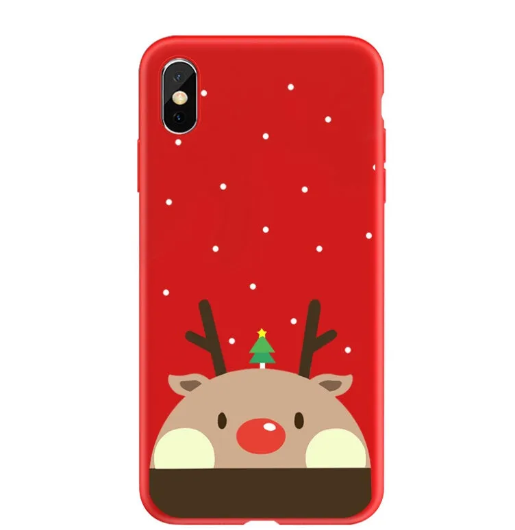 Painted Christmas design on a back cover phone case for iPhone.
