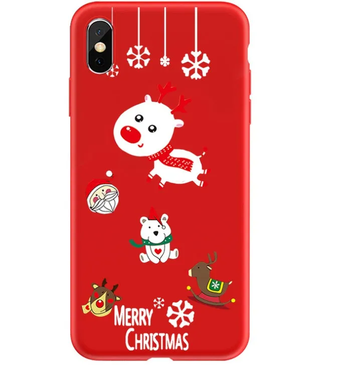 Painted Christmas design on a back cover phone case for iPhone.