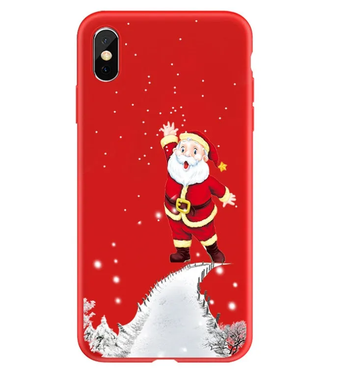 Painted Christmas design on a back cover phone case for iPhone.