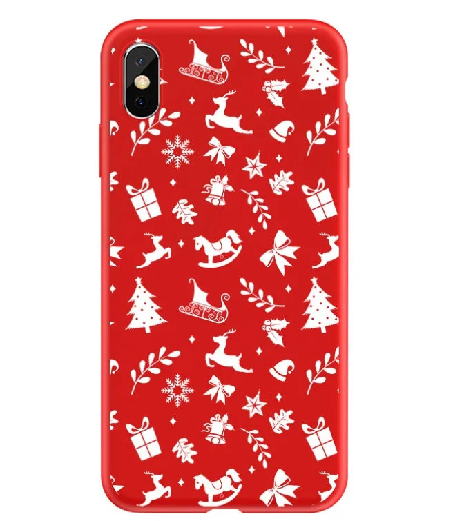 Painted Christmas design on a back cover phone case for iPhone.