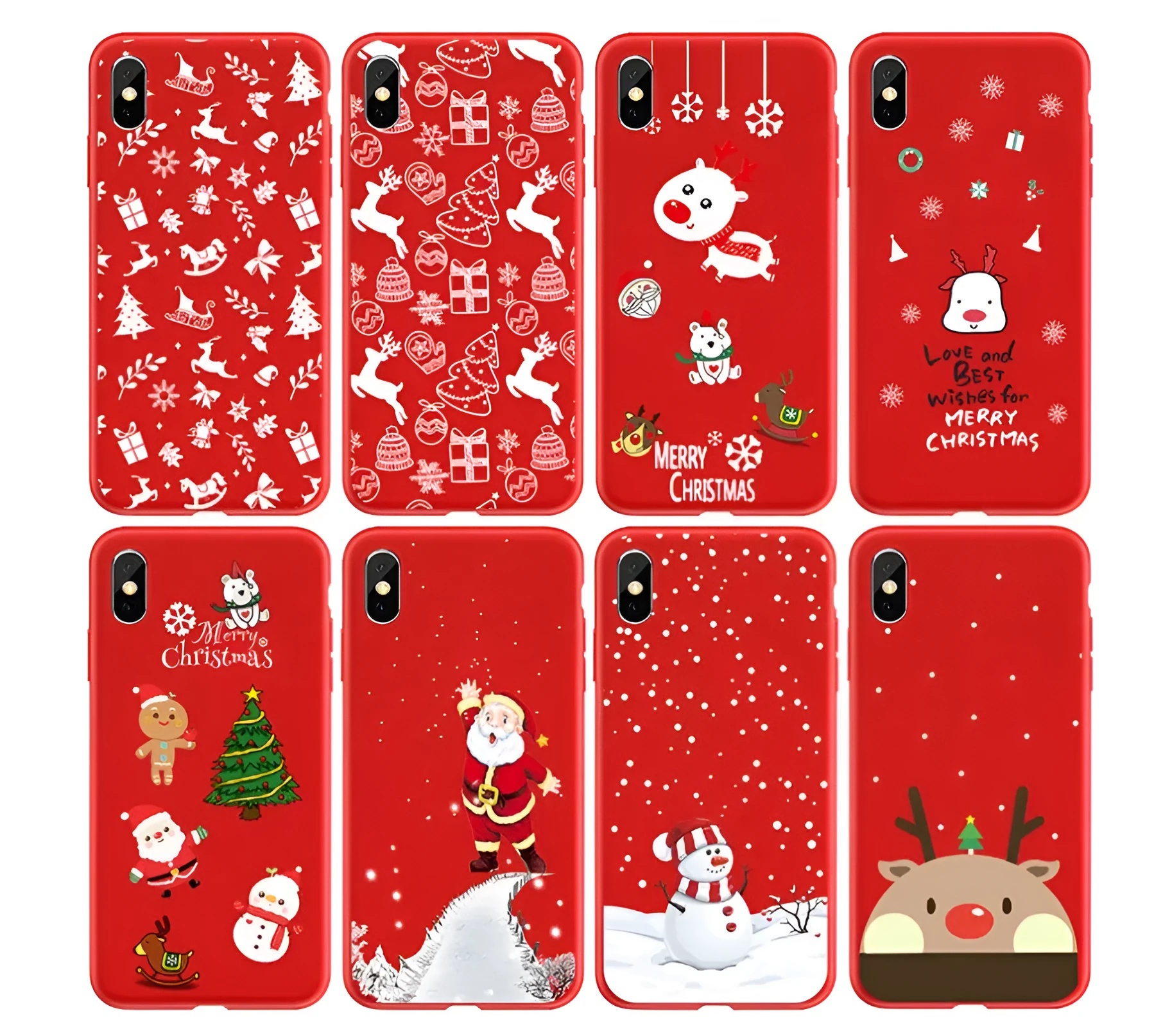 Painted Christmas design on a back cover phone case for iPhone.
