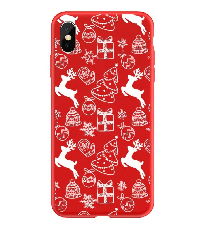 Painted Christmas design on a back cover phone case for iPhone.
