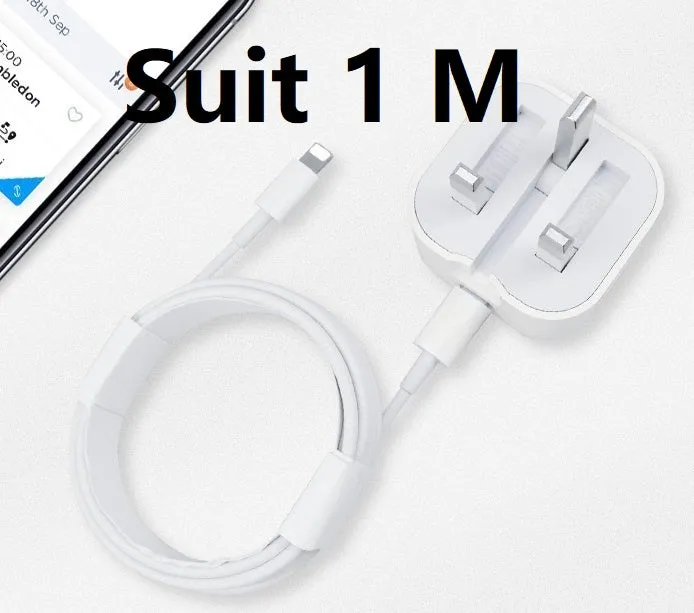 White British 20W PD fast charger adapter with UK plug and USB-C to USB-C cable