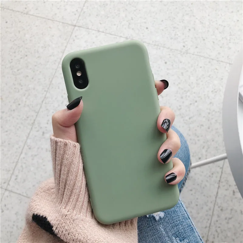 Silicone phone case for iPhone in rose gold, black, light blue and other colours