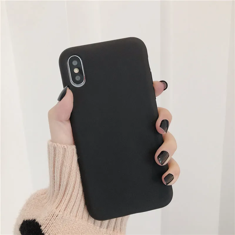 Silicone phone case for iPhone in rose gold, black, light blue and other colours