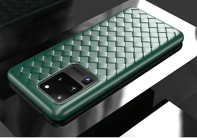 Woven textile phone case for Samsung Galaxy phones in five colour options