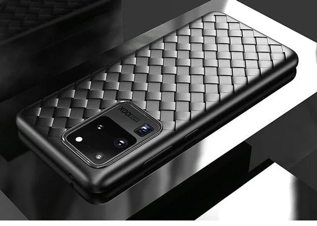 Woven textile phone case for Samsung Galaxy phones in five colour options