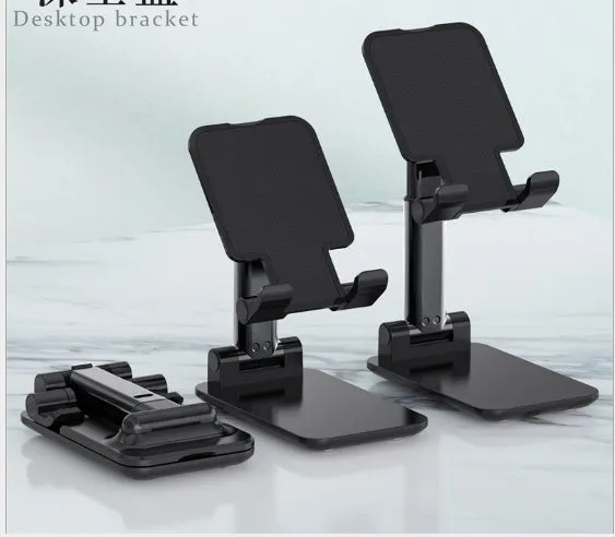 Black desk mobile phone holder made from silicone and ABS measuring 110x66x156mm