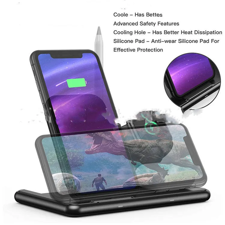 Matte black Apple wireless charger for phones watches headsets with Type-C port
