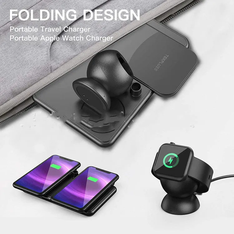 Matte black Apple wireless charger for phones watches headsets with Type-C port