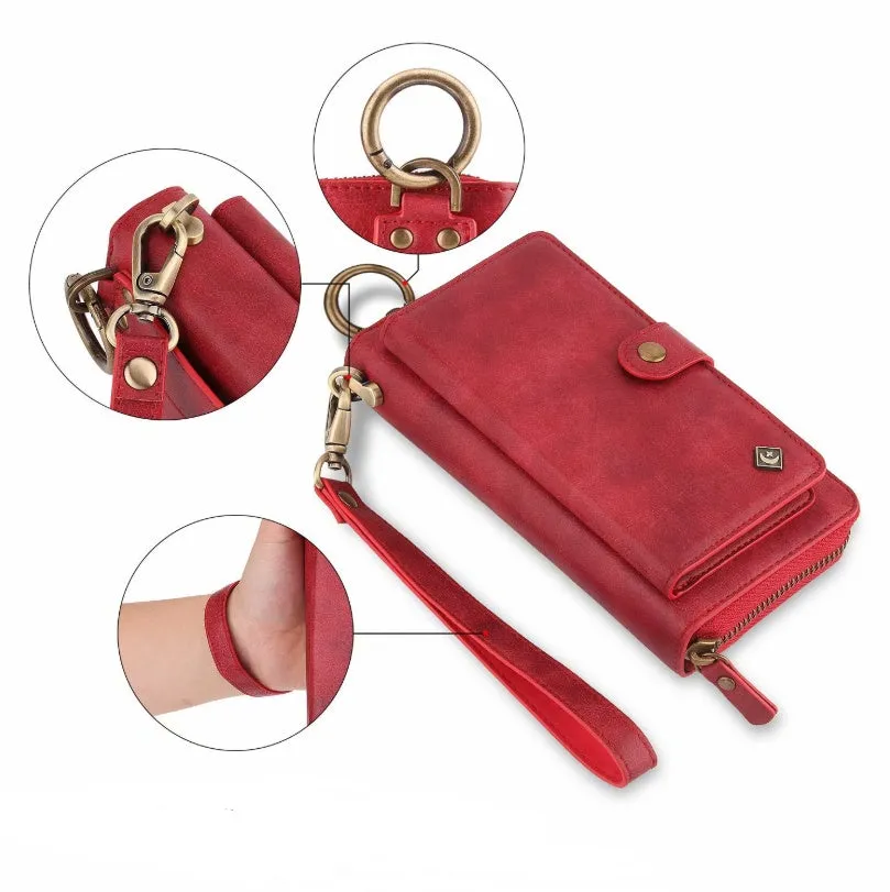 Black imitation leather wallet phone case with zipper for Samsung Galaxy Note8.