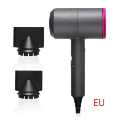 2000W hotel hair dryer in metallic black with a long cable, showing UK plug model.