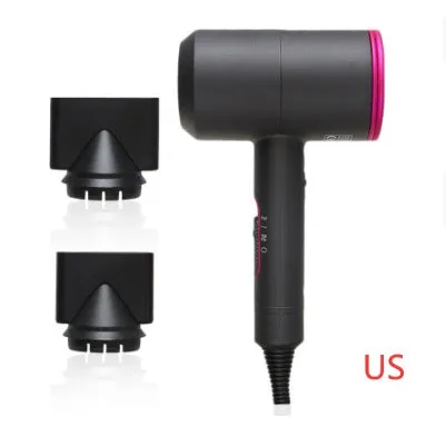 2000W hotel hair dryer in metallic black with a long cable, showing UK plug model.