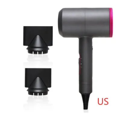 2000W hotel hair dryer in metallic black with a long cable, showing UK plug model.