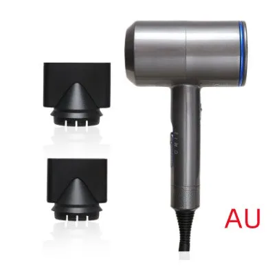2000W hotel hair dryer in metallic black with a long cable, showing UK plug model.