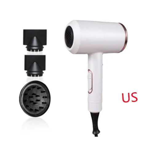 2000W hotel hair dryer in metallic black with a long cable, showing UK plug model.