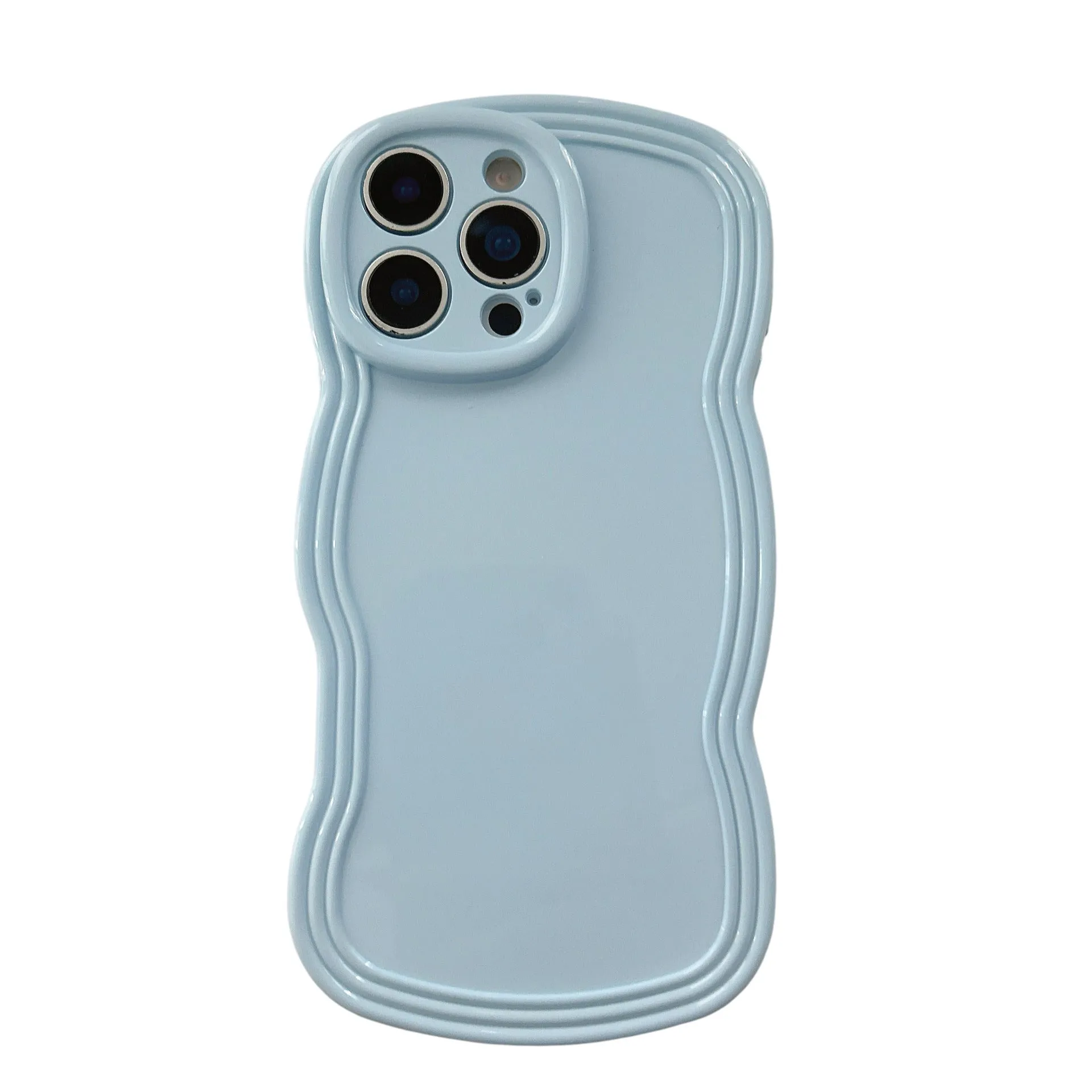 Cream candy colour wave pattern TPU phone case for iPhone, showing anti-fingerprint surface.