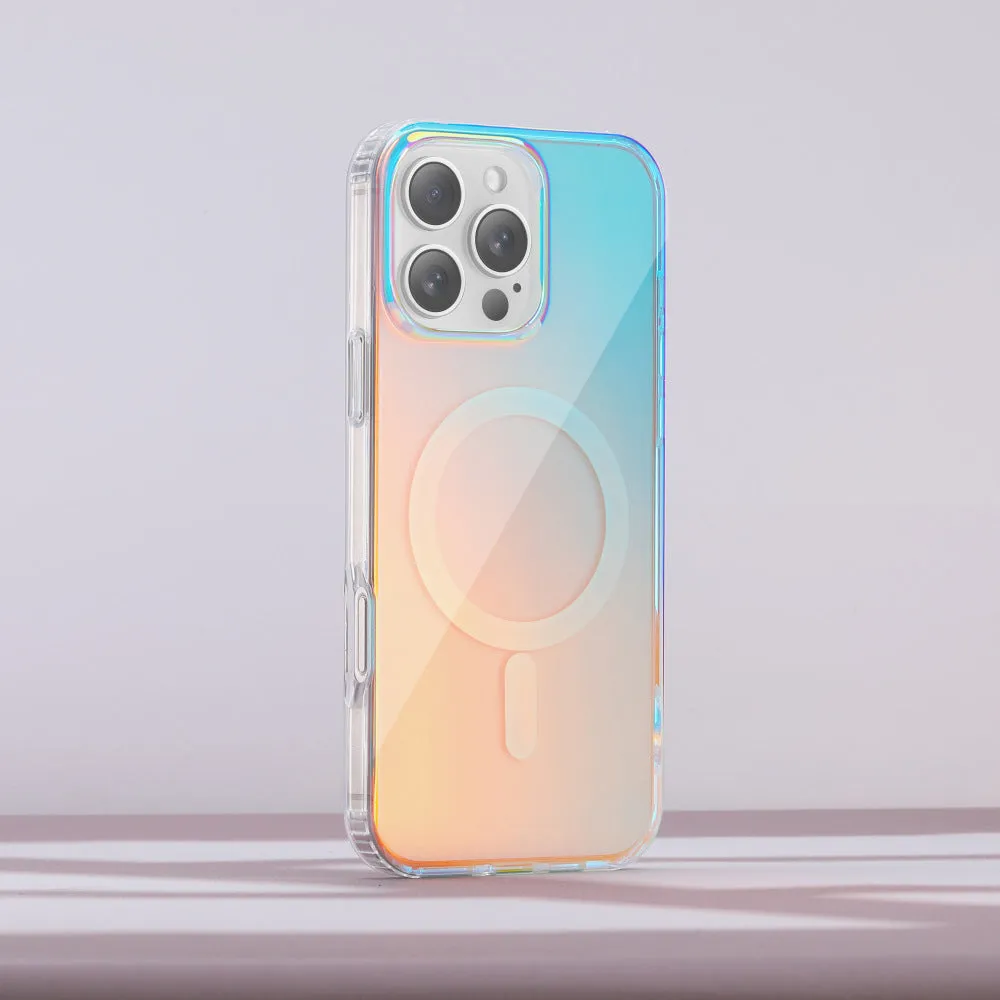 Glossy magnetic protective iPhone case with chameleon colour-changing finish.