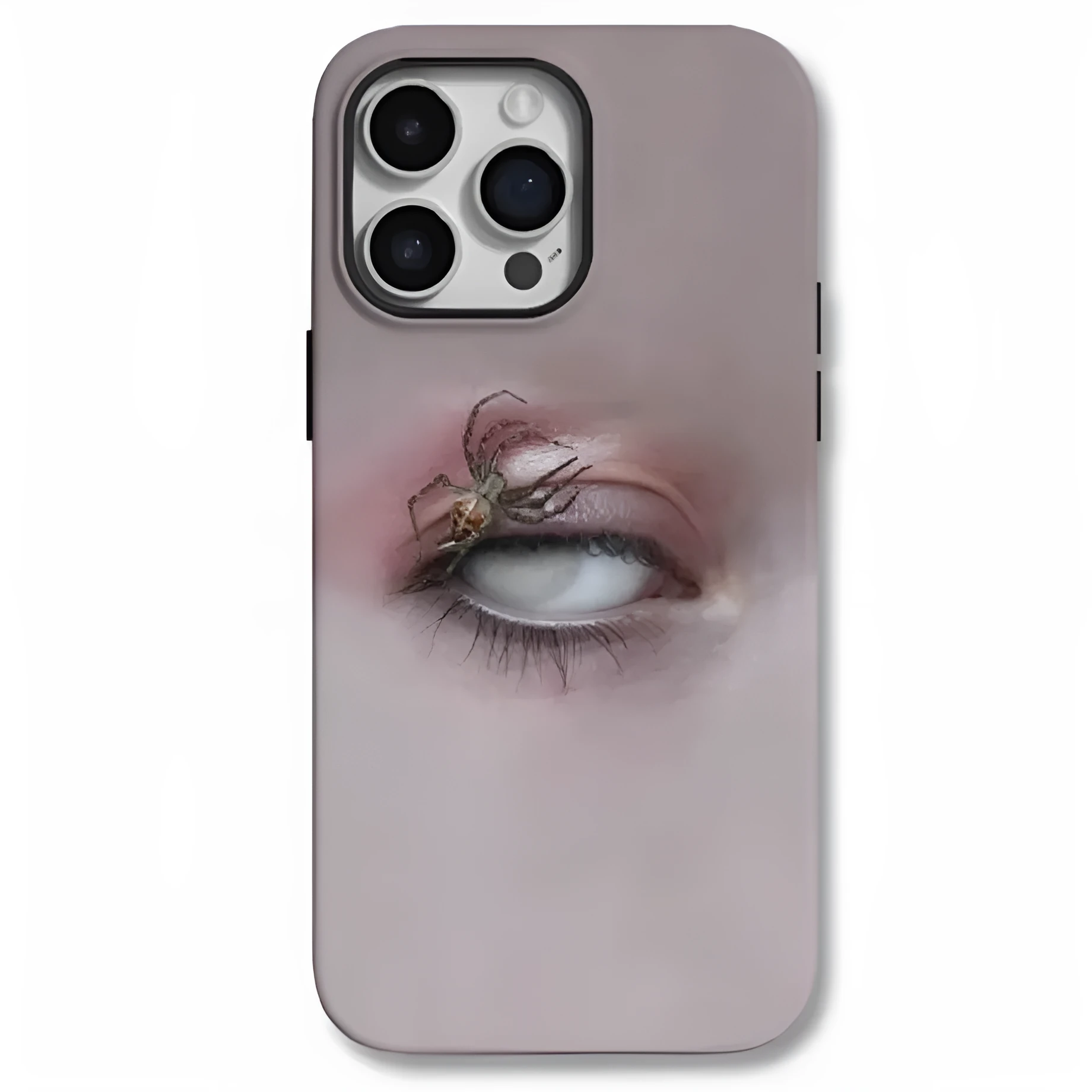 Dark heterochromatic spider design resin iPhone case for anti-fall protection on iPhone 11 to 16Promax models.
