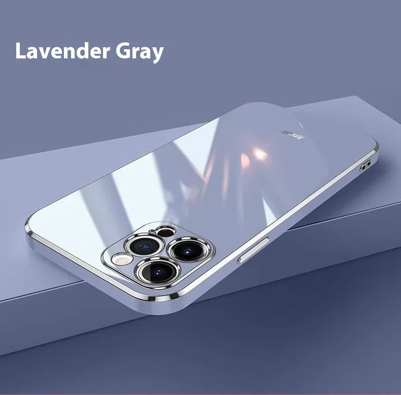Simple 6D straight edge electroplating TPU phone case for iPhone 15 and 16 in mint green colour