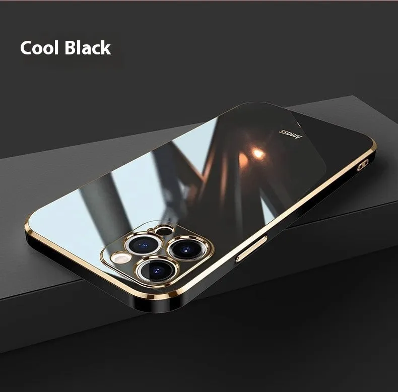 Simple 6D straight edge electroplating TPU phone case for iPhone 15 and 16 in mint green colour