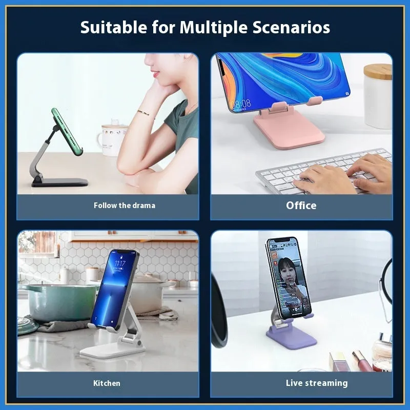 Folding portable aluminium alloy desktop phone tablet stand in four colour options