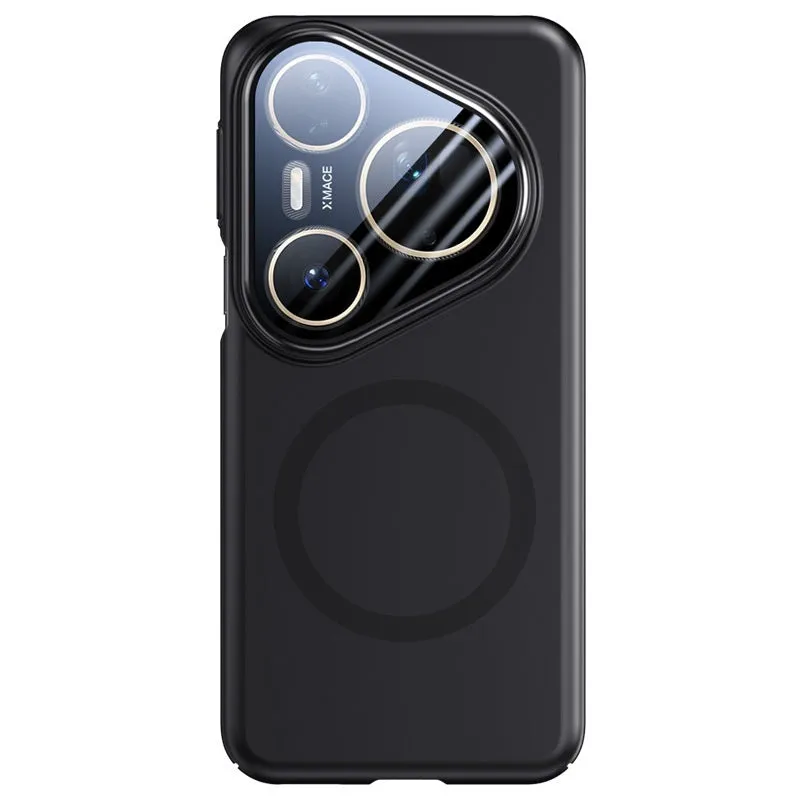 Huawei P80 pro phone case with magnetic protection and lens bracket in frosted black finish