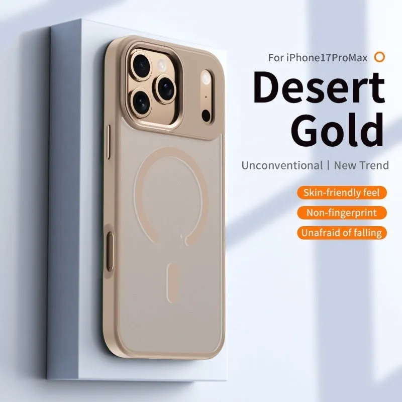 Transparent magnetic phone case for iPhone 17 Pro Max with matte frosted finish