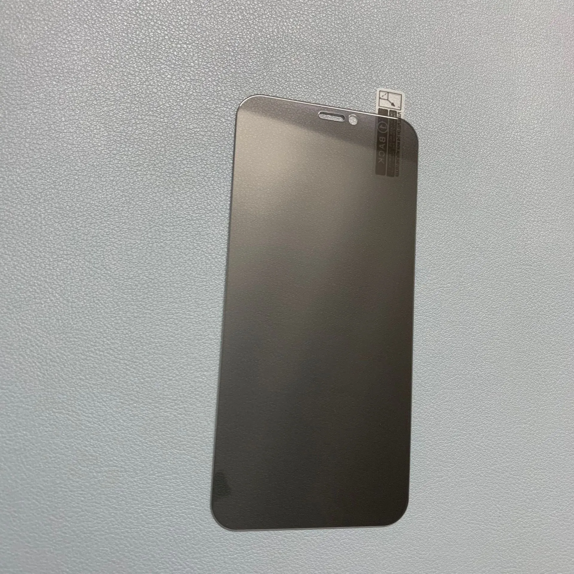 Full screen anti peeping tempered glass film for iPhone showing privacy angle effect