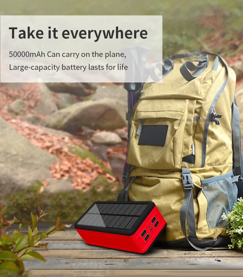 Solar wireless power bank in two-tone colours with solar panel and wireless charging