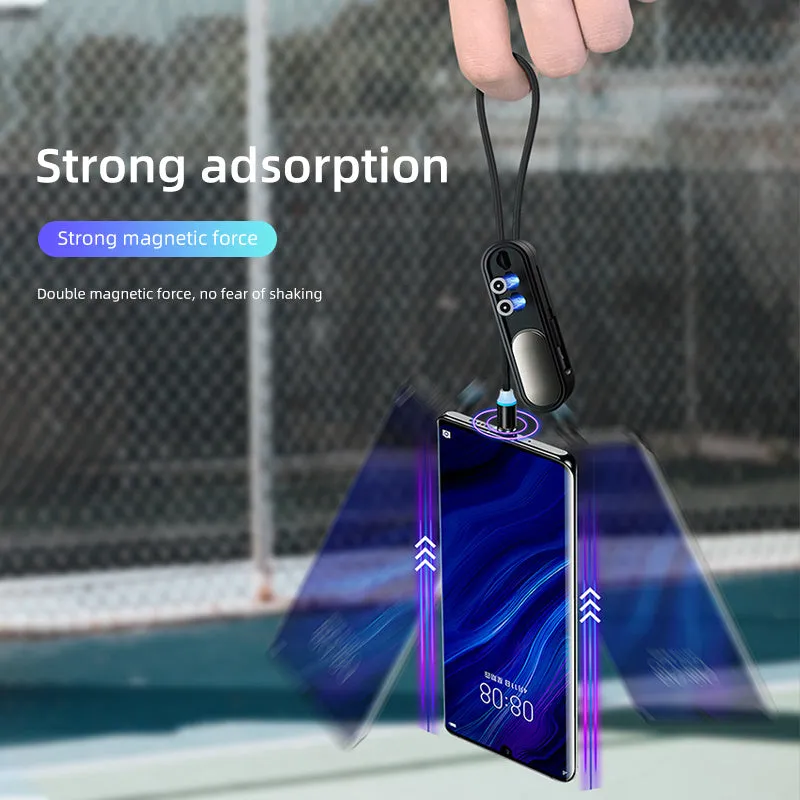 Three-in-one telescopic data cable extended to 0.35 metres with Apple, Micro USB and USB-C connectors