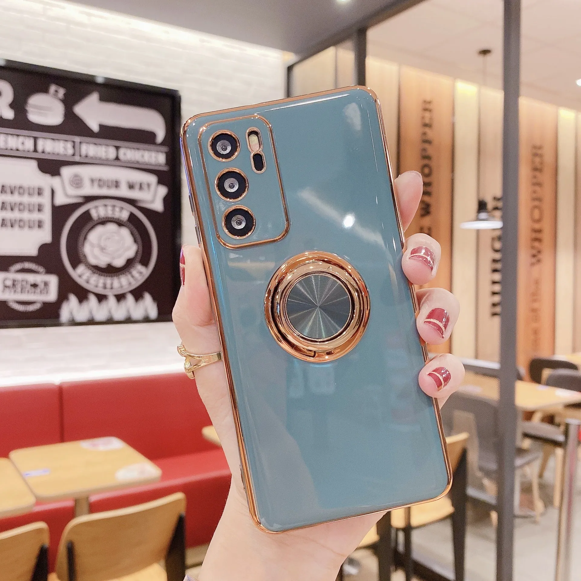 Huawei P40Pro mobile phone case in TPU with integrated magnetic car mount bracket