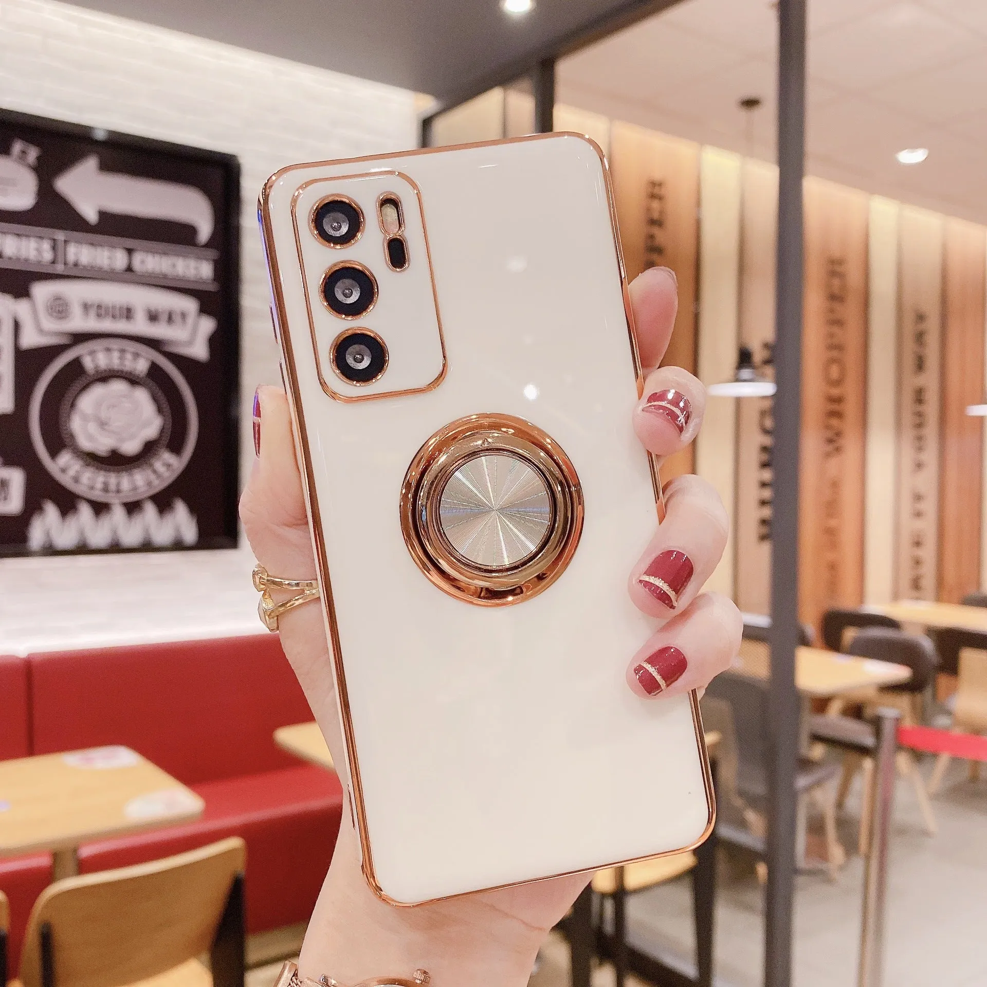 Huawei P40Pro mobile phone case in TPU with integrated magnetic car mount bracket