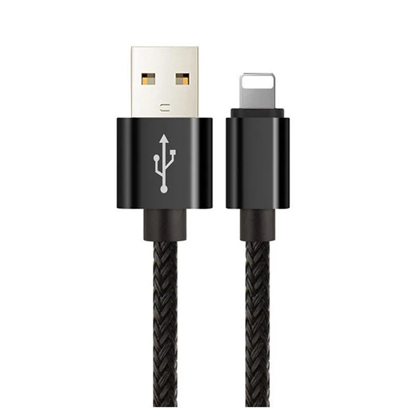 Hemp rope braided iPhone charging cable in multiple colours with 8PIN connector