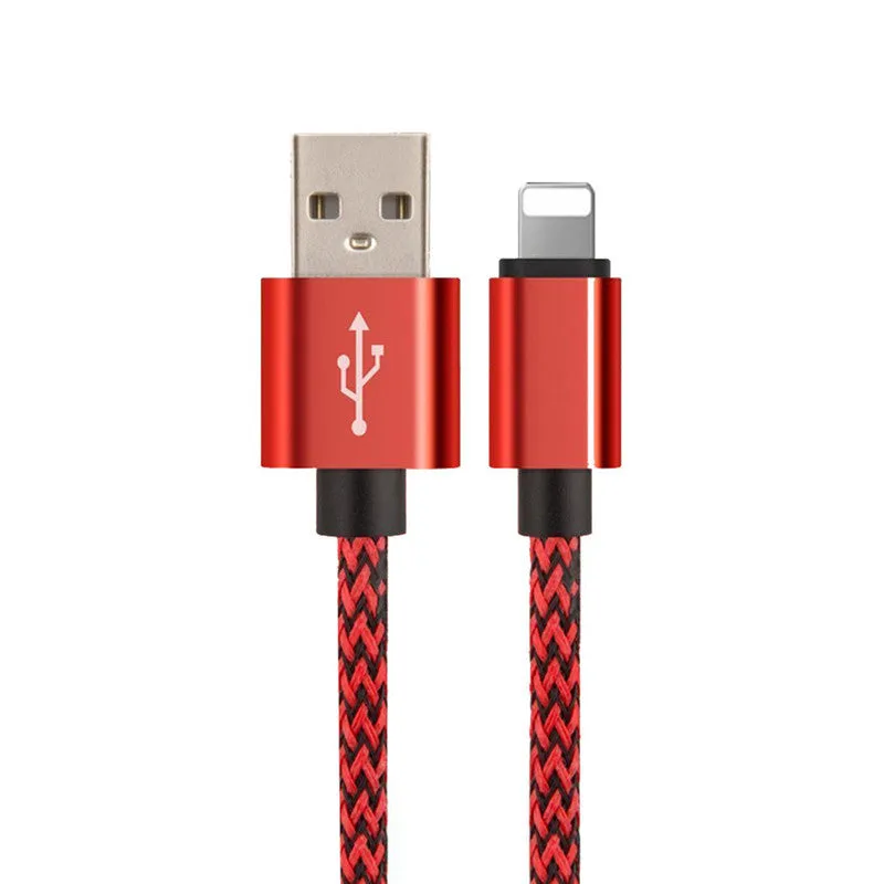 Hemp rope braided iPhone charging cable in multiple colours with 8PIN connector
