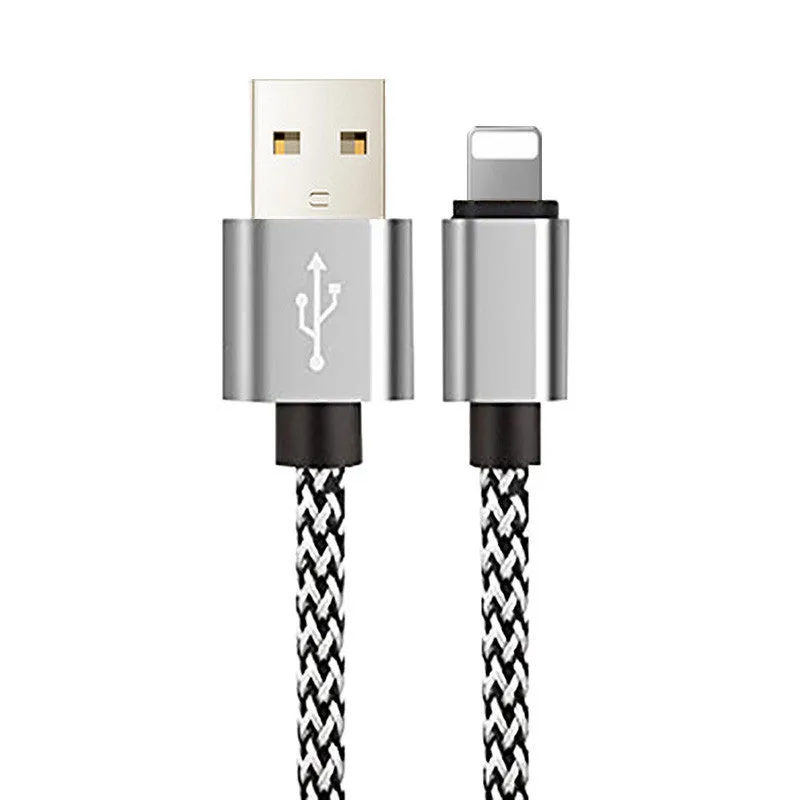 Hemp rope braided iPhone charging cable in multiple colours with 8PIN connector