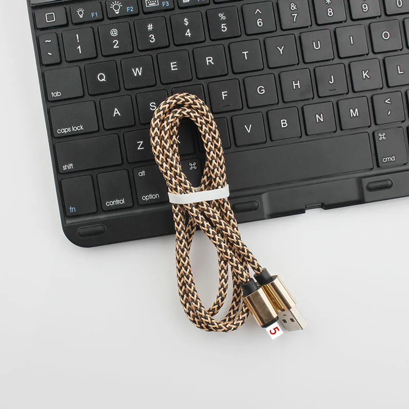 Hemp rope braided iPhone charging cable in multiple colours with 8PIN connector