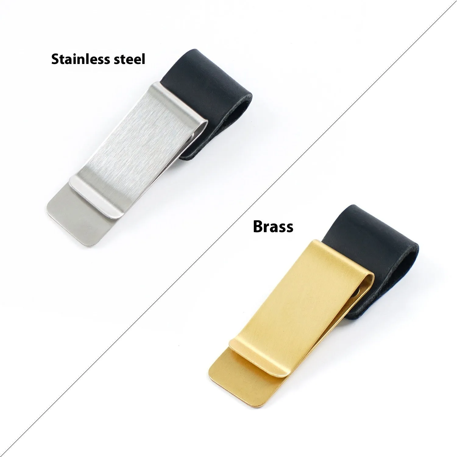 Geometric copper pen holder with metal base in various leather finish colours