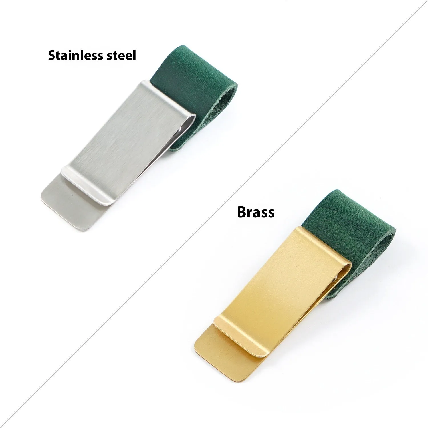 Geometric copper pen holder with metal base in various leather finish colours