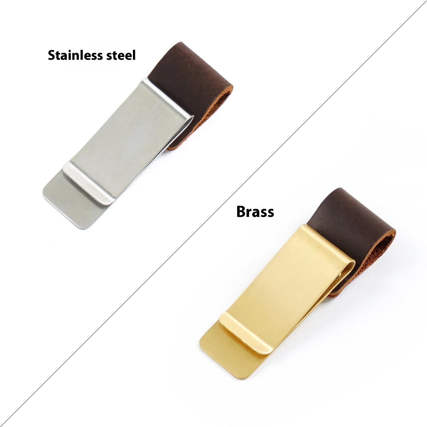 Geometric copper pen holder with metal base in various leather finish colours
