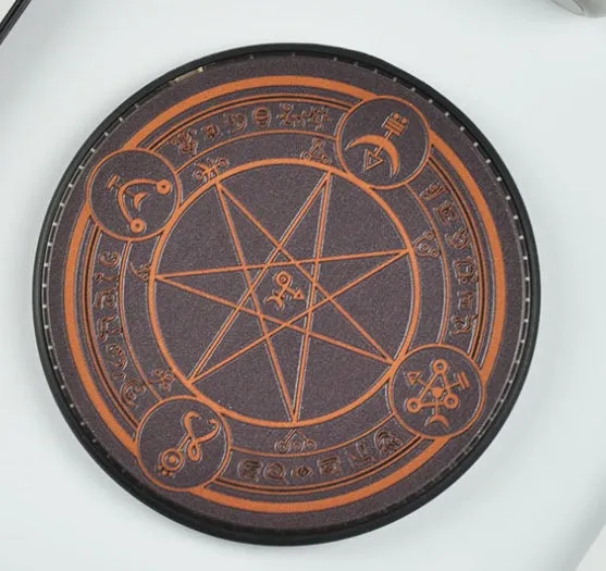 Magic circle design wireless charging pad showing geometric patterns with Qi 10W fast charging capability