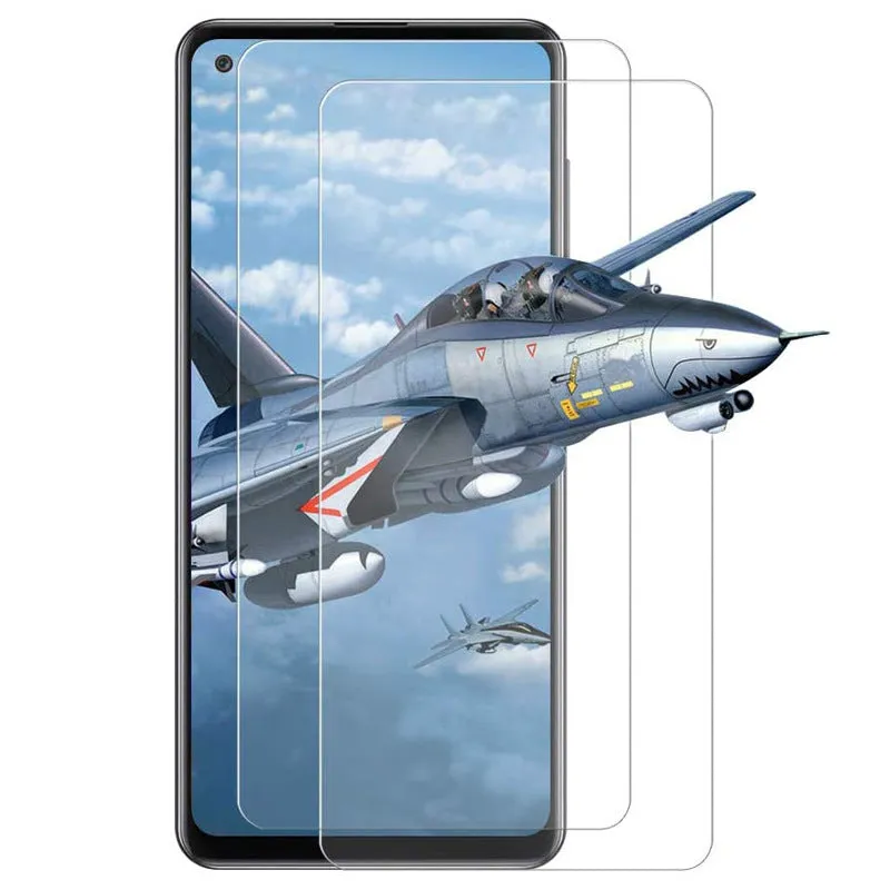 Tempered glass screen protector film for Samsung mobile phone showing privacy anti-peep effect.