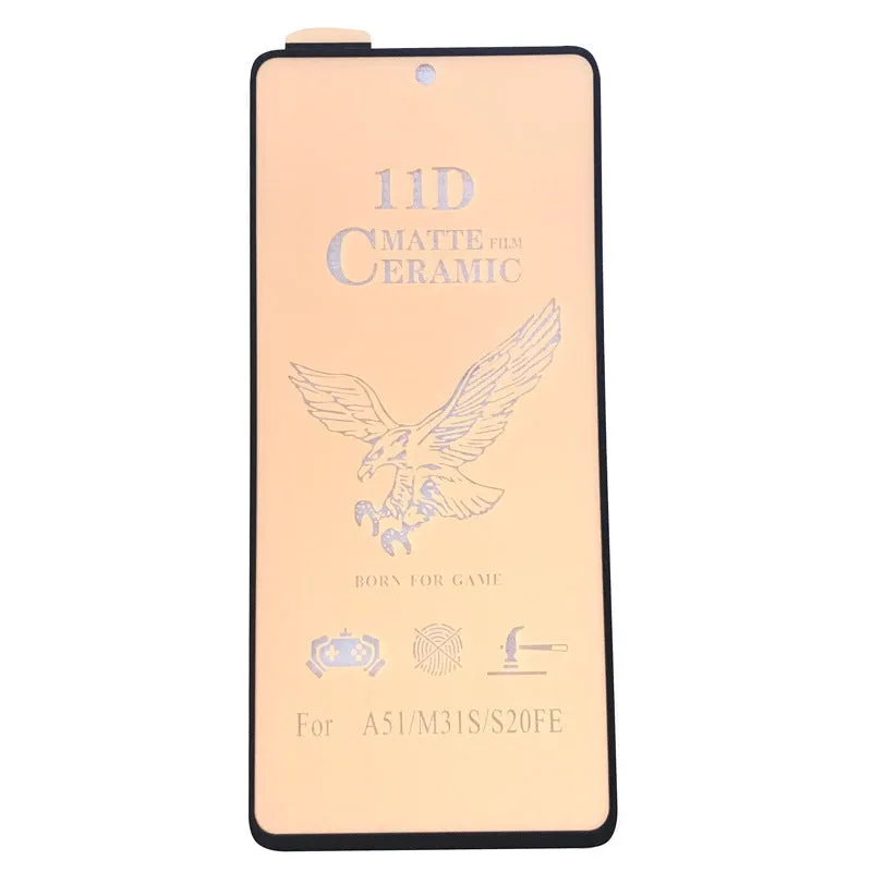Tempered glass screen protector film for Samsung mobile phone showing privacy anti-peep effect.